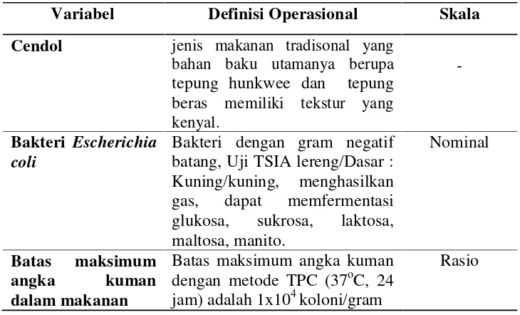 Tabel 2. Definisi Operasional Penelitian