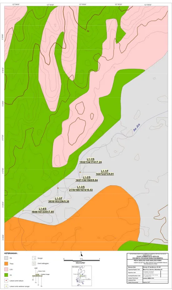 Gambar  7. Peta Geologi Daerah Lelief, Kecamatan Weda, Kabupaten Halmahera Tengah 