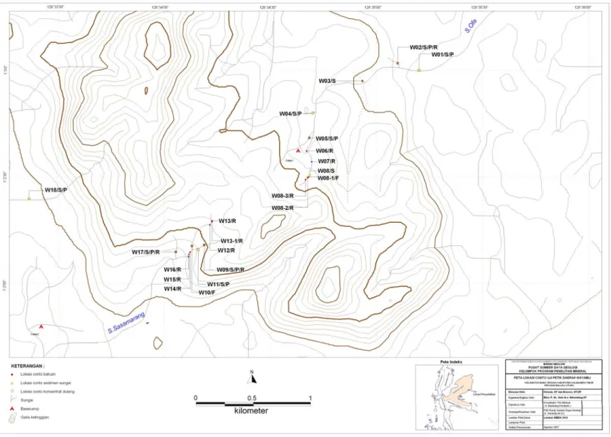 Gambar 4. Peta Lokasi Pengambilan Sampel Daerah Weyamli, Kecamatan Maba Tengah, Kabupaten Halmahera Timur 