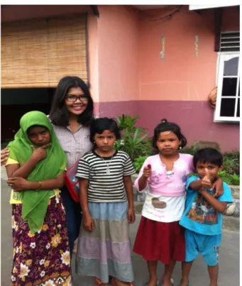Gambar 3: Foto bersama anak-anak etnis Rohingya di Hotel Beraspati  Medan 