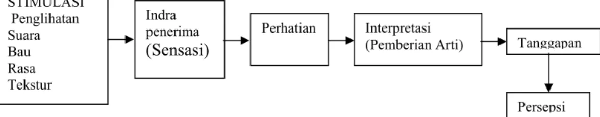 Gambar 2. Proses Pembentukan Persepsi Berdasarkan Model Solomon    (Sutisna, 1999) 