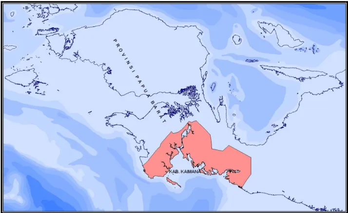 Gambar 1. Peta Lokasi Kabupaten Kaimana, Provinsi Papua Barat. 