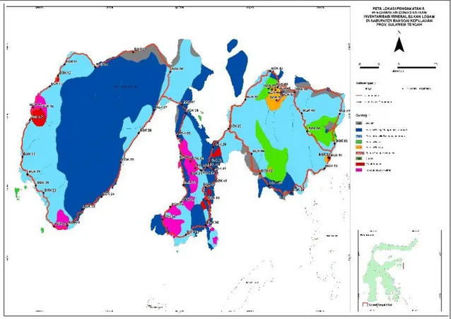 Gambar 1. Peta Sebaran Mineral Bukan Logam di Kabupaten Banggai Kepulauan 