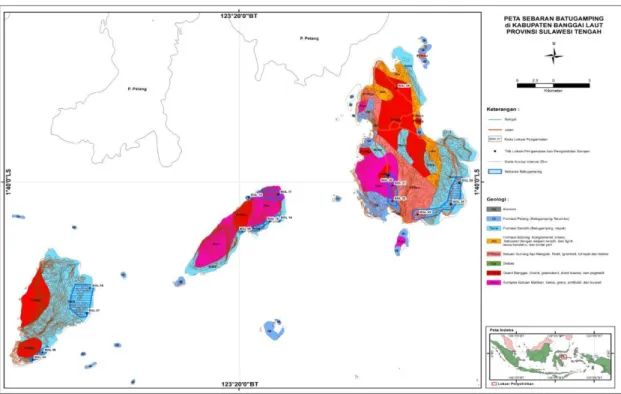 Gambar 5. Peta Sebaran Batugamping di Kabupaten Banggai Laut 