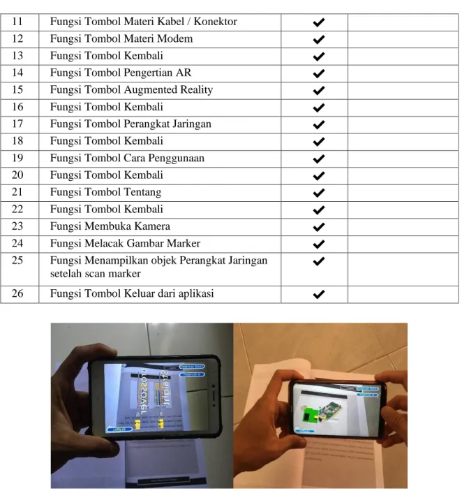 Gambar 9. Pengujian AR di Smartphone 