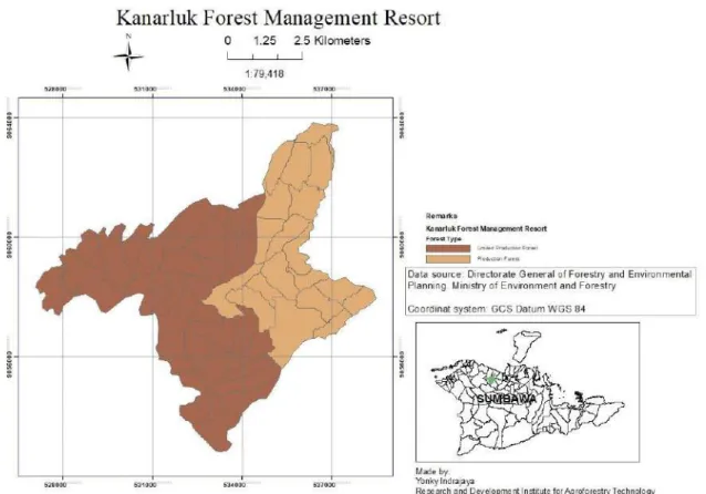 Gambar 1. Lokasi penelitian di RPH Kanarluk, KPHP Batulanteh  Data dan Analisis Data 