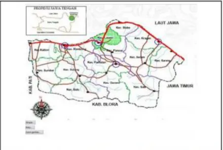 Gambar 2.2.1.2 Peta Wilayah Kecamatan Lasem 