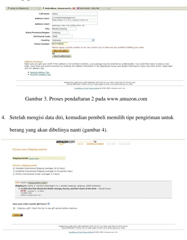 Gambar 3. Proses pendaftaran 2 pada www.amazon.com 