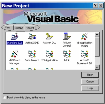 Gambar 2.2  Tampilan Kotak Dialog New Project