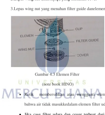 Gambar 4.3 Elemen Filter   (note book HINO) 