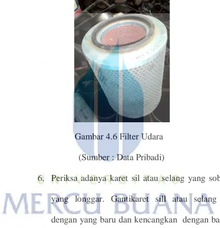 Gambar 4.6 Filter Udara   (Sumber : Data Pribadi) 