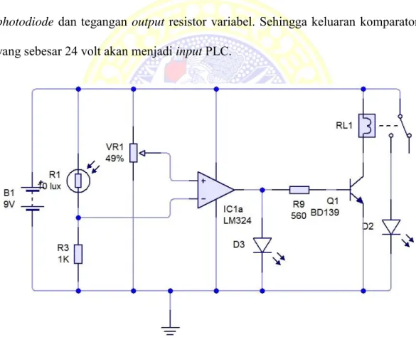 Gambar 3.6 Perancangan Rangkaian Sensor Photodiode 