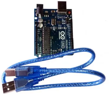 Gambar 2.1 Mikrokontroler  Arduino Uno R3 ATmega328P   Berikut adalah spesifikasi umum dari mikrokontroler : 