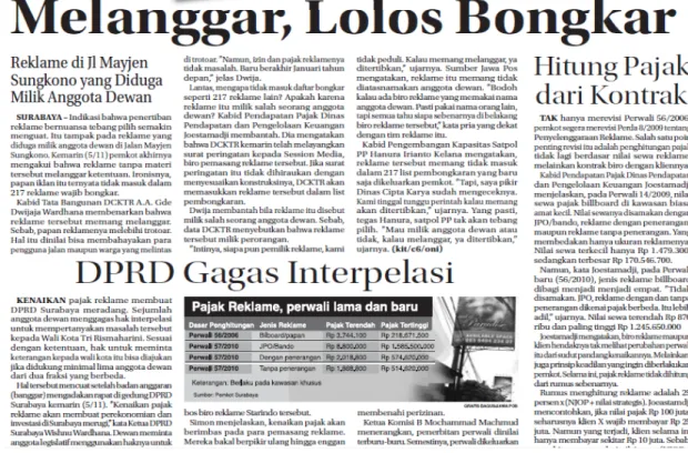 Gambar 1.1. Berita mengenai usulan interpelasi oleh DPRD pertama kali   di Harian Jawa Pos edisi 06 November 2010 