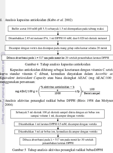 Gambar 5  Tahap analisis aktivitas penangkal radikal bebasDPPH 