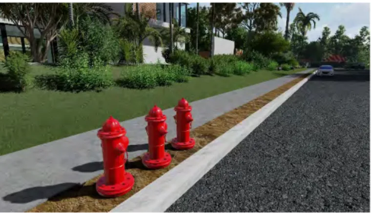 Gambar 9. Ilustrasi penempatan pipa hydrant di jalan