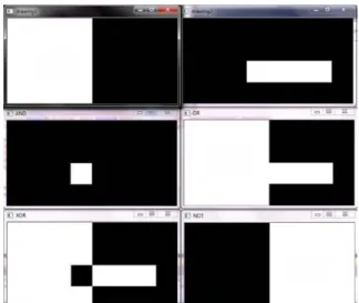 Gambar 2.12 Hasil Perbandingan Dari Beberapa Hasil Scaning  Operasi bitwise Pada Dua Windows Drawing (Drawing 1 dan 