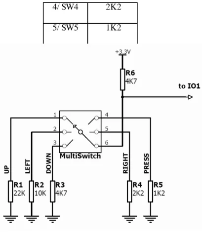 Gambar 3.9. Rangkaian tombol joystick  
