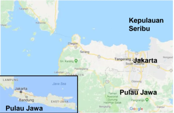 Gambar 1. Peta Jakarta dan Kepulauan Seribu Terhadap Pulau Jawa 