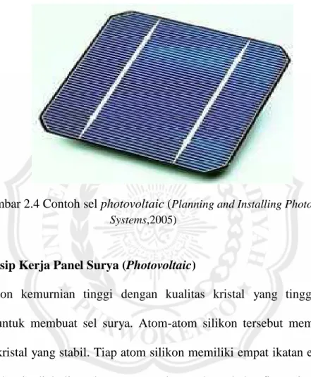 Gambar 2.4 Contoh sel photovoltaic ( Planning and Installing Photovoltaic Systems,2005)