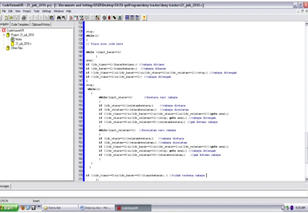 Gambar 3.11 Pembuatan Program Menggunakan CodeVision AVR 
