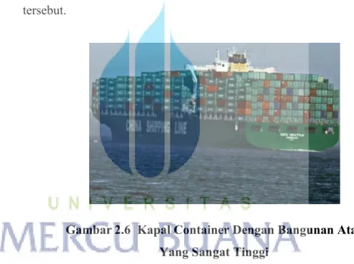 Gambar 2.6  Kapal Container Dengan Bangunan Atas  Yang Sangat Tinggi 