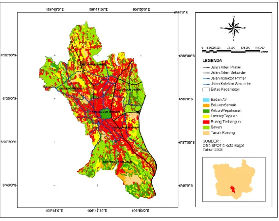 Gambar 8. Peta Land Use/Land Cover Kota Bogor Tahun 2003 