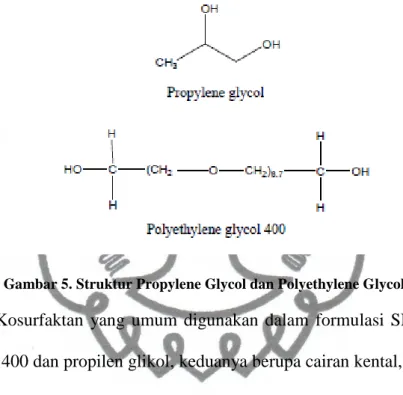 Gambar 5. Struktur Propylene Glycol dan Polyethylene Glycol 400 
