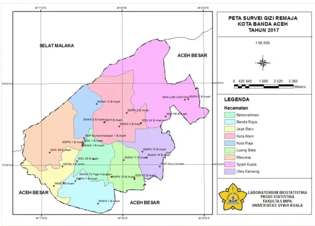 Gambar 6. Wilayah survei status gizi remaja Kota Banda Aceh 