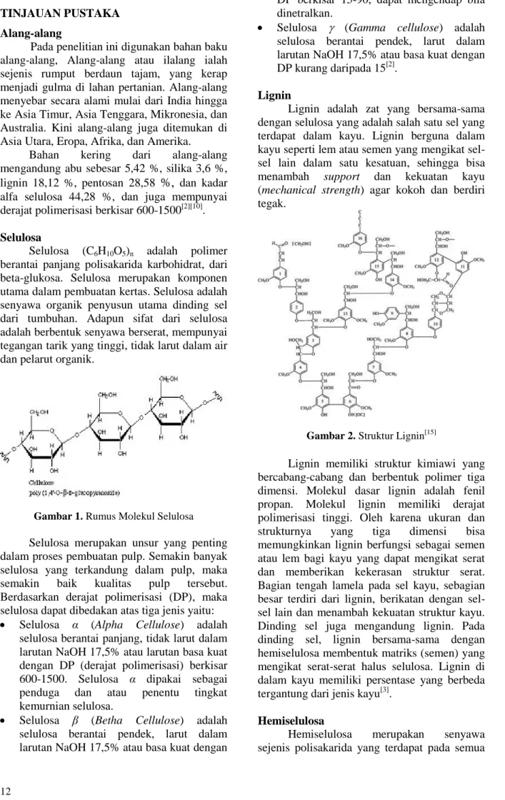 Gambar 1. Rumus Molekul Selulosa 