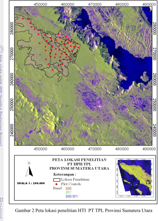 Gambar 2 Peta lokasi penelitian HTI  PT TPL Provinsi Sumatera Utara 