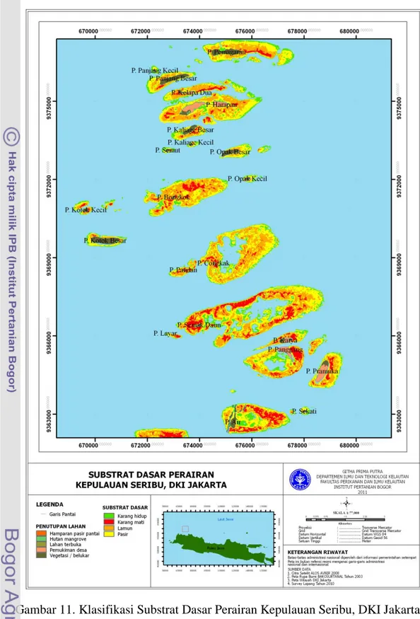Gambar 11. Klasifikasi Substrat Dasar Perairan Kepulauan Seribu, DKI Jakarta 