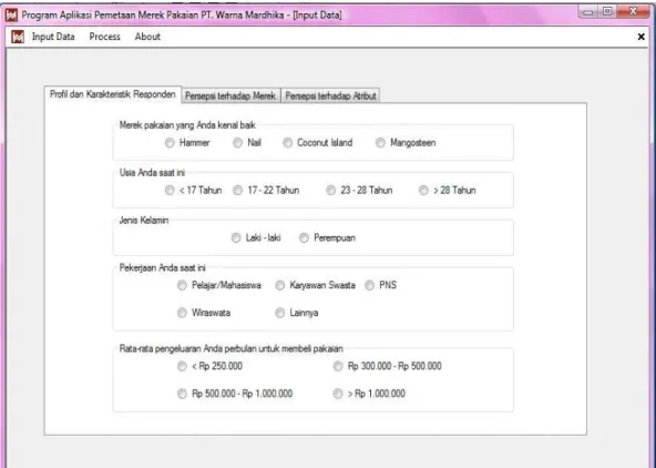 Gambar 4.4 Layar Tampilan Kuesioner Profil dan Karakteristik Responden 