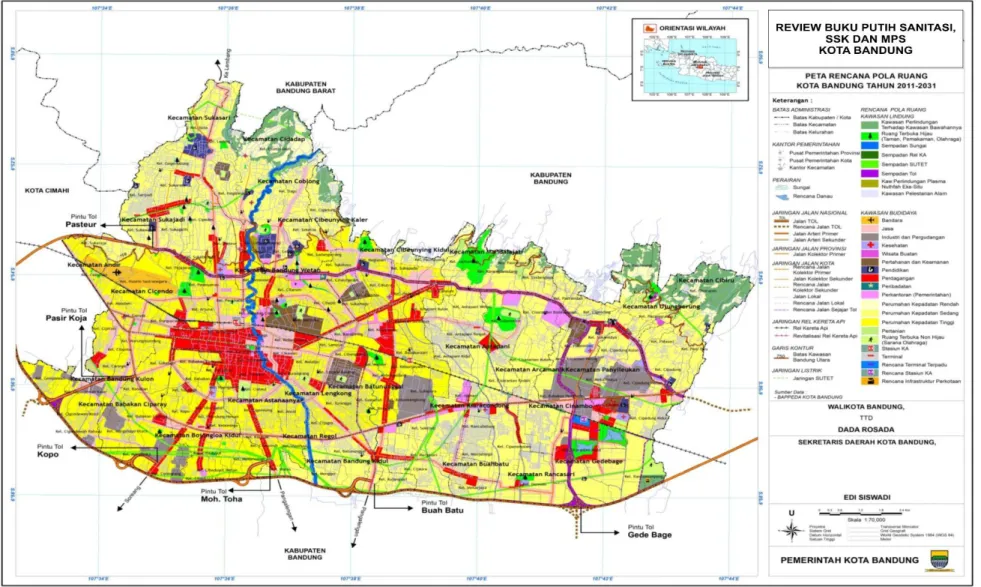 Gambar 2. 5 Peta Pola Ruang Kota Bandung 