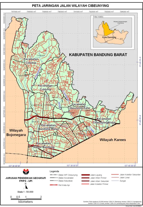 Gambar 4.4 Peta Jaringan Jalan Wilayah Cibeunying 