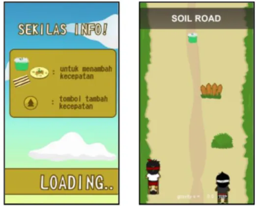 Gambar 10. Stage Scene: (a) Loading Scene dan (b) Stage Game Scene 
