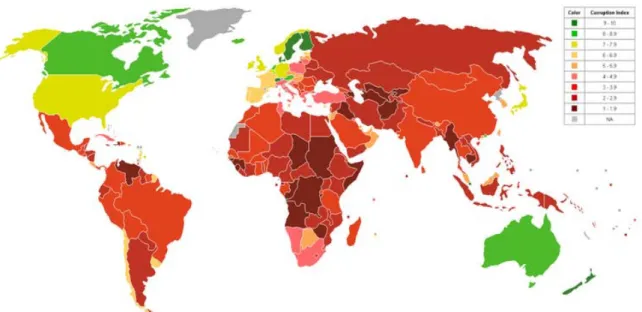 Ilustrasi 1. Indeks Persepsi Korupsi Dunia Tahun 2009 