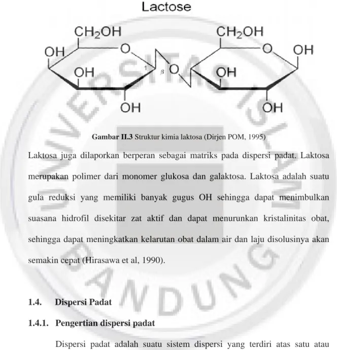 Gambar II.3 Struktur kimia laktosa (Dirjen POM, 1995)