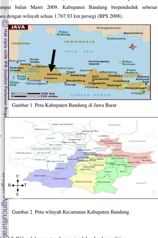 Gambar 1  Peta Kabupaten Bandung di Jawa Barat 