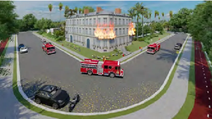 Gambar 16. Ilustrasi akses jalan untuk mobil pemadam kebakaran