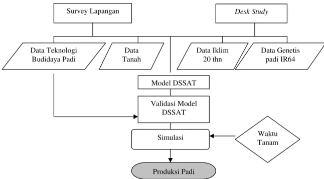 Gambar 1. Tahapan Analisis dalam Model DSSAT terkait. Data tanaman meliputi data genetik dan 