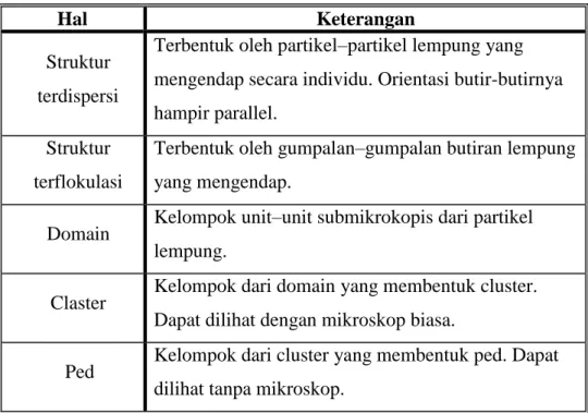 Tabel 5. Struktur Tanah Lempung 