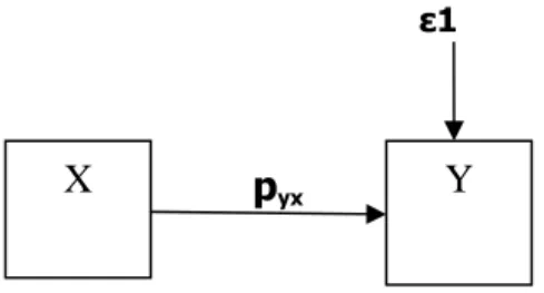 Gambar 3.2. Substruktur -1. Hubungan Kausal X terhadap Y. 