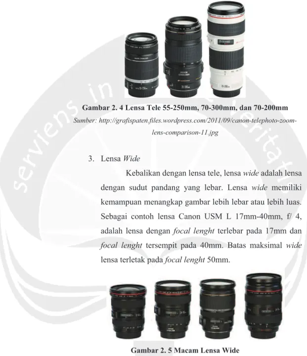 Gambar 2. 5 Macam Lensa Wide 
