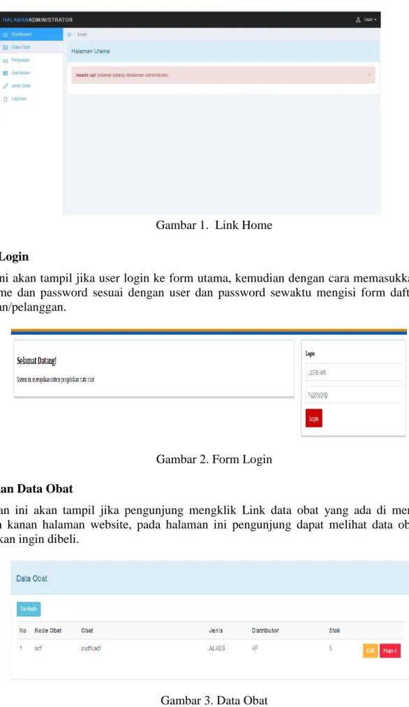 Gambar 2. Form Login  Halaman Data Obat 