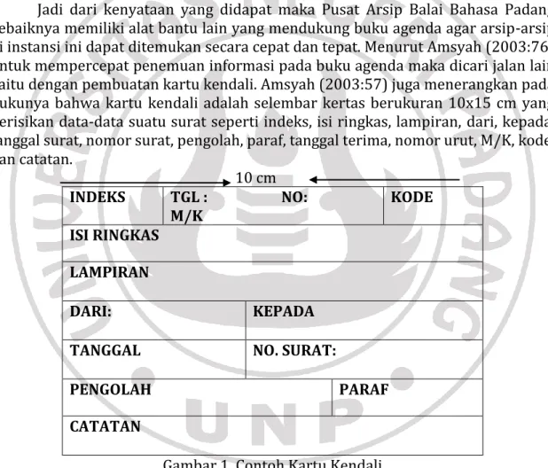 Gambar 1. Contoh Kartu Kendali 