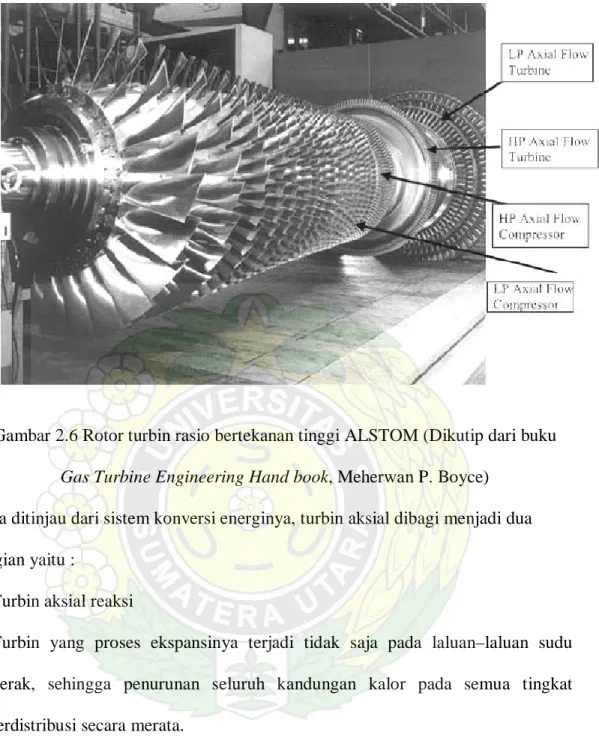 Gambar 2.6 Rotor turbin rasio bertekanan tinggi ALSTOM (Dikutip dari buku  Gas Turbine Engineering Hand book, Meherwan P