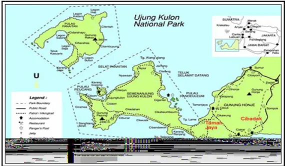 Gambar 8. Peta Kawasan Taman Nasional Ujung Kulon. 