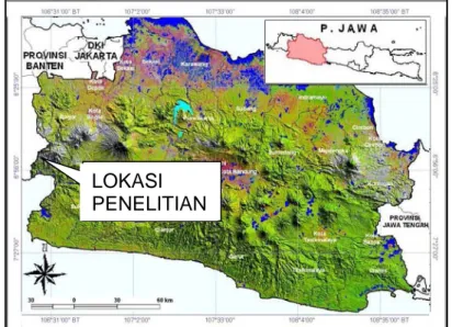 Gambar 1. Lokasi penelitian peta administratif Provinsi Jawa Barat 