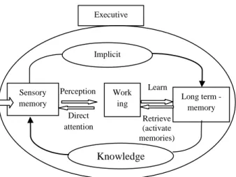 Gambar  diatas  menunjukkan  suatu proses kognisi  yang merupakan  proses bagaimana informasi masuk ke  dalam  memori  jangka  panjang  dan  pemanggilannya  kembali  sebagai  bentuk  suatu  pengetahuan